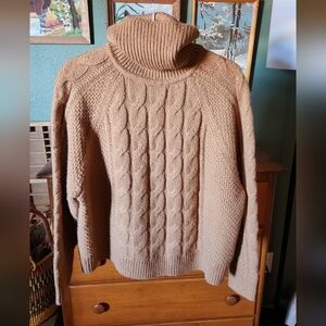 Gap Cable Knit Turtleneck Sweater - Camel